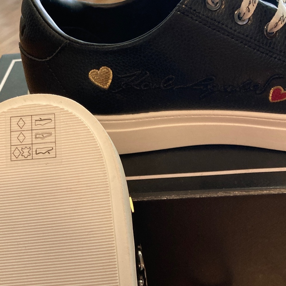 Karl Lagerfeld Black Sneakers with Red and White Details - Picture 7 of 7